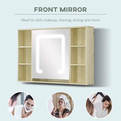 LED Bathroom Mirror Cabinet, Natural