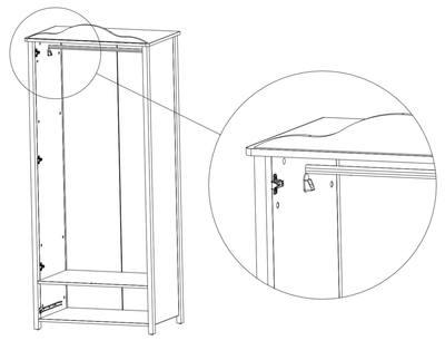 Luna LN-01 2 Door Wardrobe 85cm