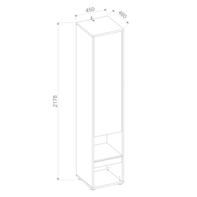 BC-07 Tall Storage Cabinet for Vertical Wall Bed Concept