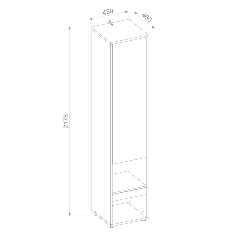 BC-07 Tall Storage Cabinet for Vertical Wall Bed Concept