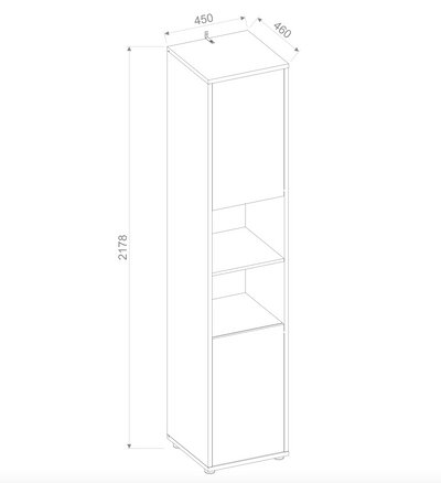 BC-08 Tall Storage Cabinet for Vertical Wall Bed Concept