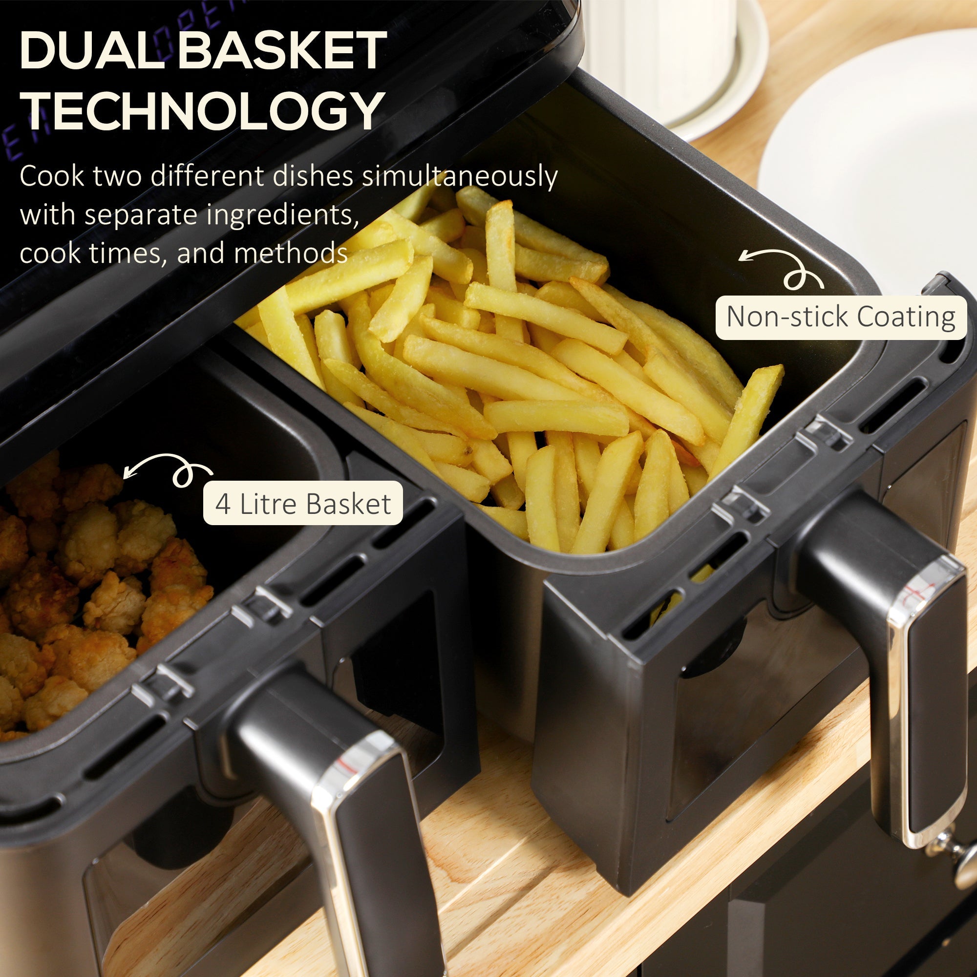 HOMCOM Family-Size Compact-Shape Air Fryer Oven Countertop Oven