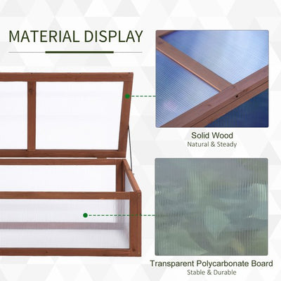 Square Wooden Greenhouse For Plants W/ Openable Cover