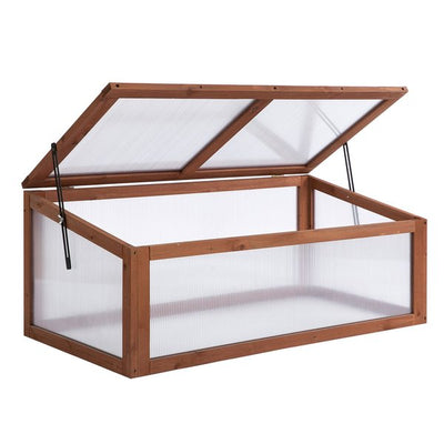 Square Wooden Greenhouse For Plants W/ Openable Cover