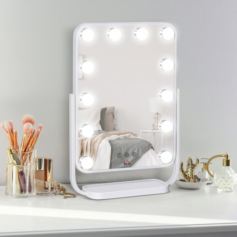 Hollywood Makeup Mirror With LED Lights, White