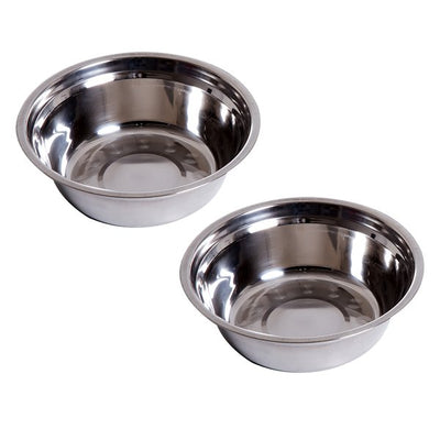 43.7Lx24Wx15H Cm. Stainless Steel Pet Feeder - White