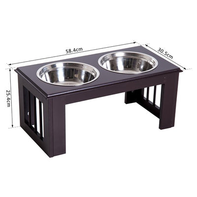 58.4Lx30.5Wx25.4H Cm Stainless Steel Pet Feeder - Brown