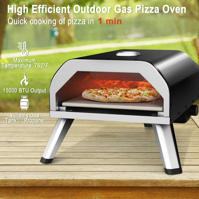 Stainless Steel Pizza Maker with Accessories Set and Storage Bag-Black