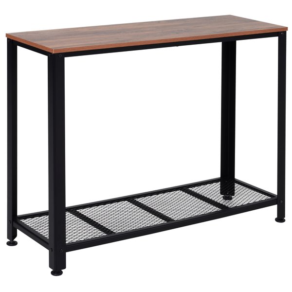 Steel Frame Industrial Style Console Table - Brown/Black