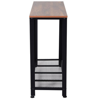 Steel Frame Industrial Style Console Table - Brown/Black