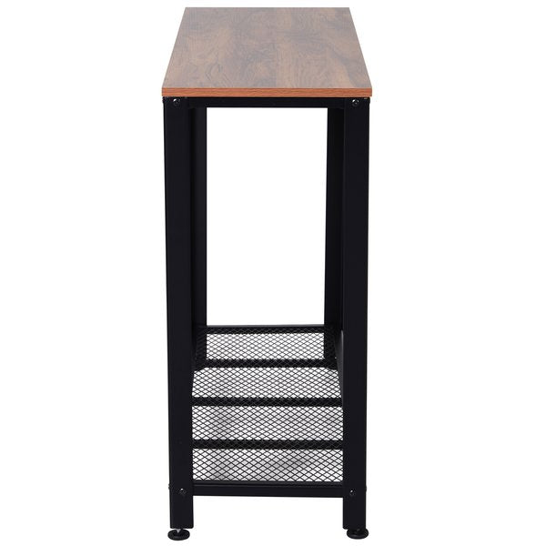 Steel Frame Industrial Style Console Table - Brown/Black