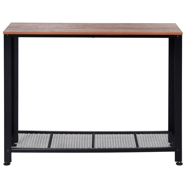 Steel Frame Industrial Style Console Table - Brown/Black