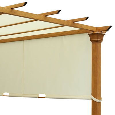 Steel Frame Retractable Outdoor Garden Pergola - Beige