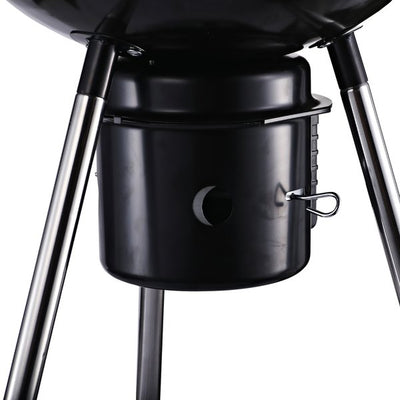 Steel Freestanding Charcoal BBQ Grill W/ Wheels Black