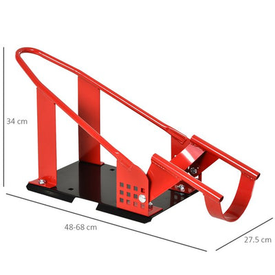 Steel Freestanding Motorcycle Wheel Chock - Red