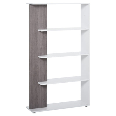 Particle Board 4-Tier Multifunction Bookshelf Grey/White