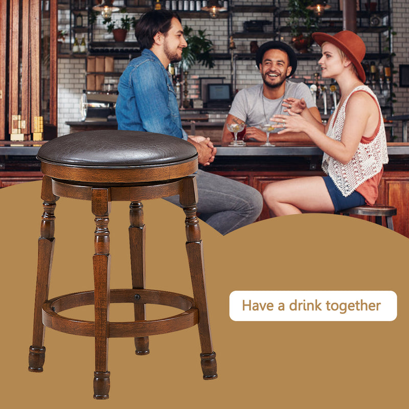 Swivel Bar Stools with Soft PU Leather and Comfortable Footrest-Size 1