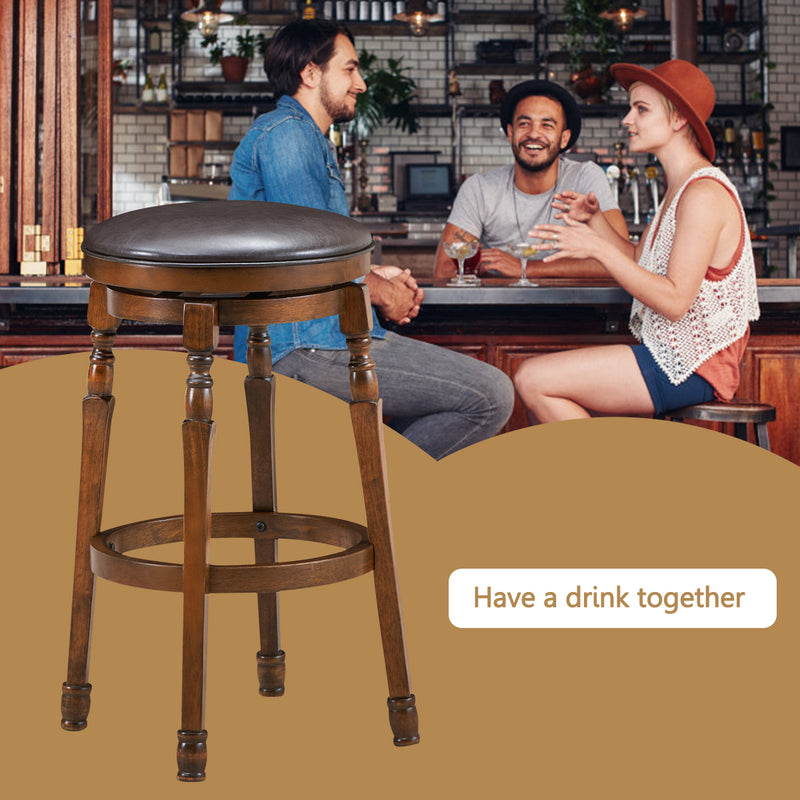 Swivel Bar Stools with Soft PU Leather and Comfortable Footrest-Size 2