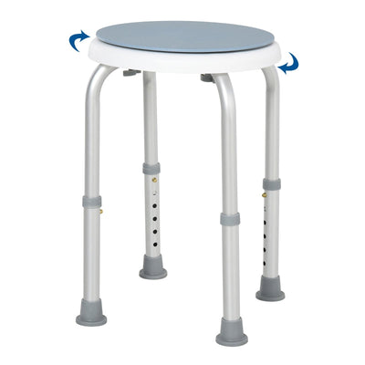 Aluminium 360°Swivel Shower Stool Blue And White