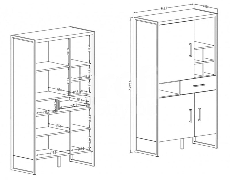 Tarabo 42 Highboard Cabinet