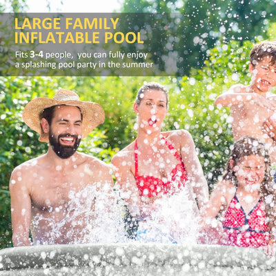 Inflatable Swimming Pool Family-Sized , Grey