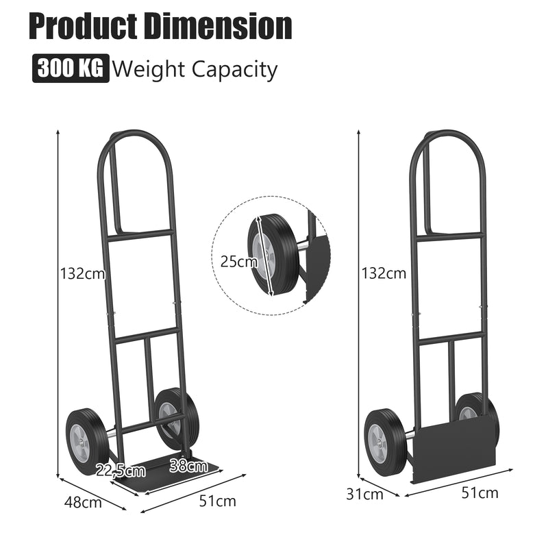 High Back Sack Barrow with 10" Wheels and Foldable Load Area