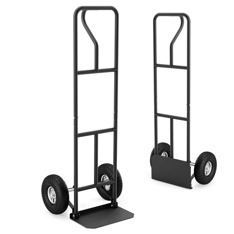 P-Handle Sack Truck with 10" Rubber Wheels and Foldable Load Area