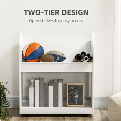 2-Tier Storage Shelves, White