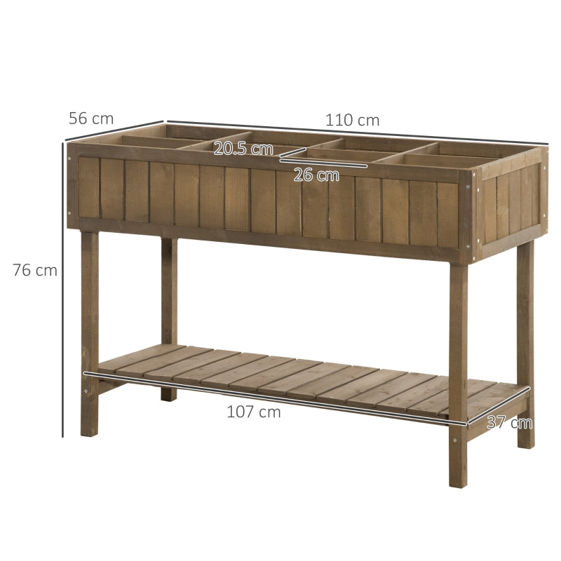 Wooden Herb Planter Raised Bed Container Garden Stand 8 Boxes