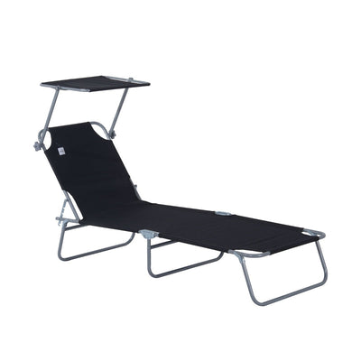 Reclining Chair Lounger Folding Seat- (Black)