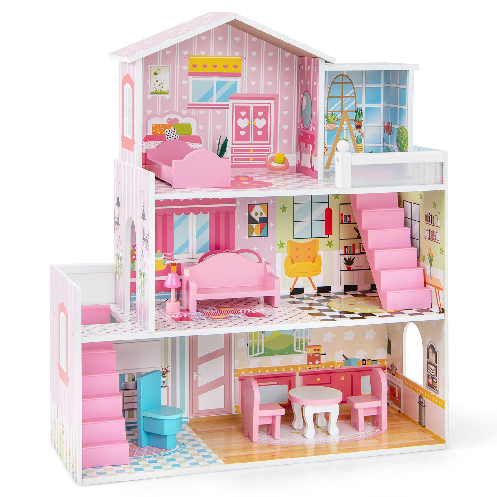 Kids 2025 wooden dollhouse