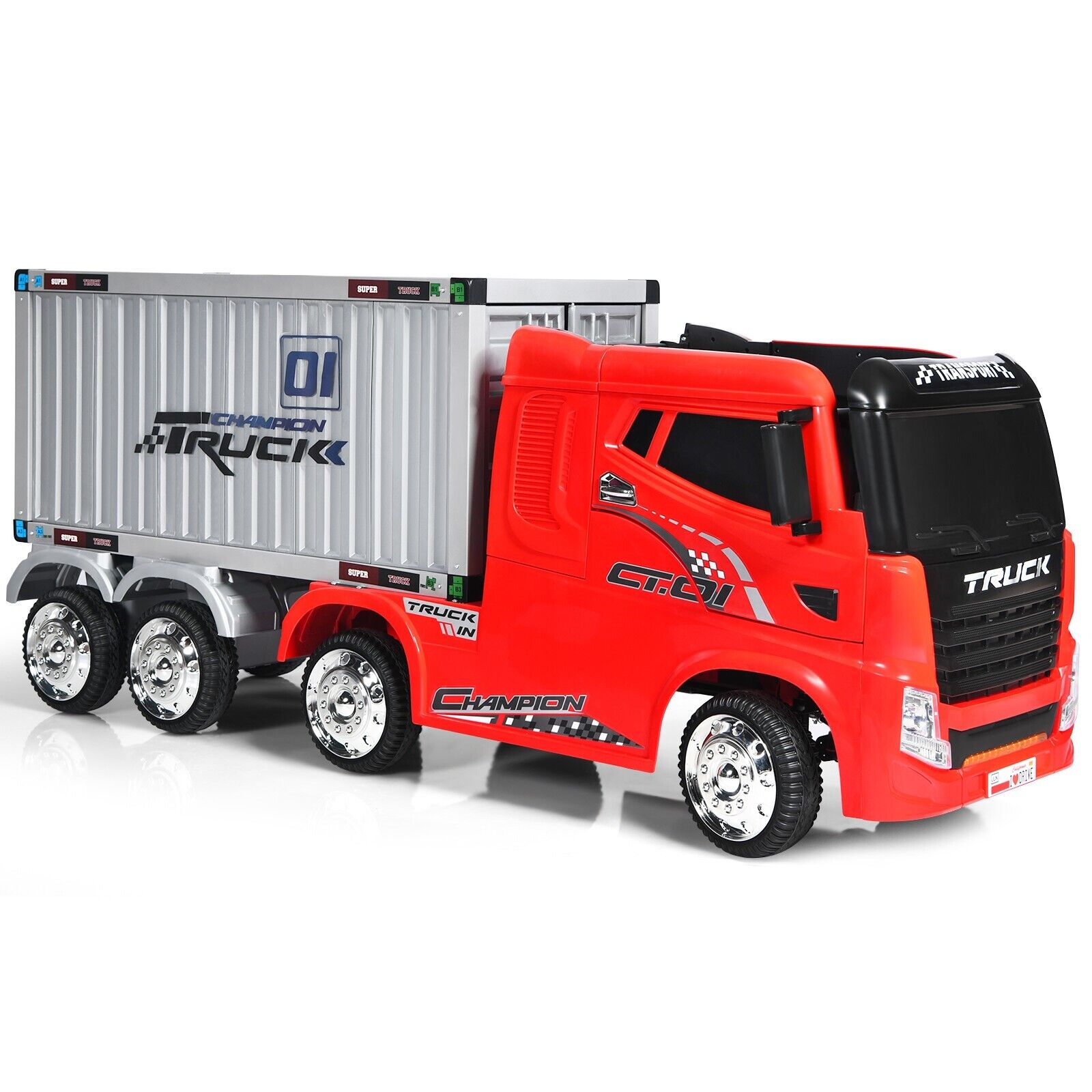 12v ride on semi on sale truck