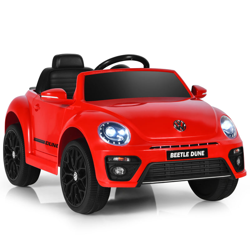 Coche eléctrico para niños Volkswagen Beetle de 12 V con mando a distancia, color rojo