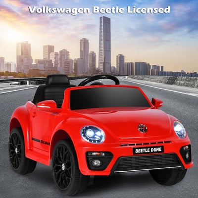 Coche eléctrico para niños Volkswagen Beetle de 12 V con mando a distancia, color rojo