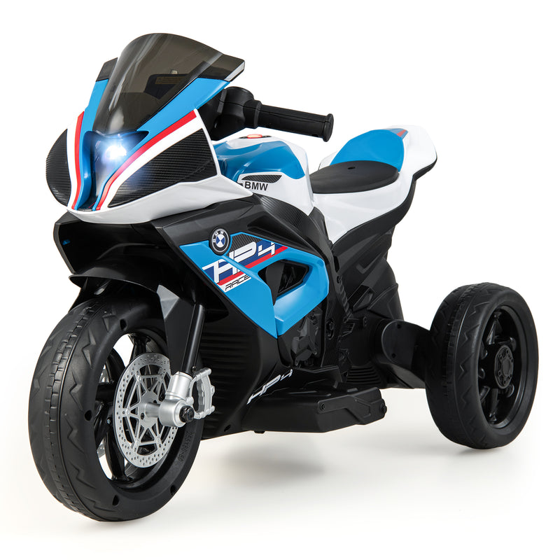 12V Kids Motorcycle Ride-On Toy with Music and Headlight-Blue