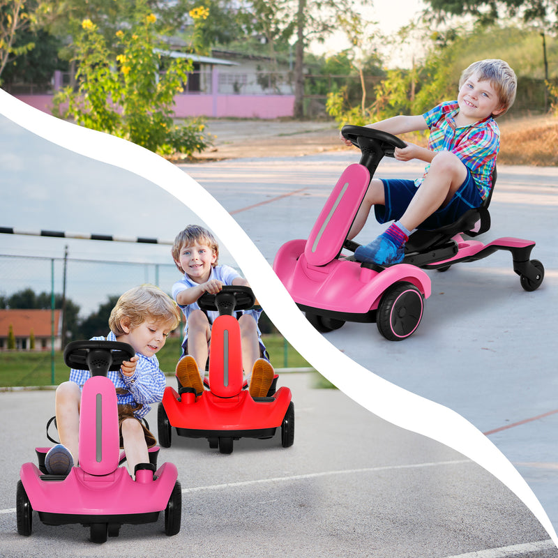 6V Electric Ride on Drift Car for Kids Aged 3-8 Years Old-Pink