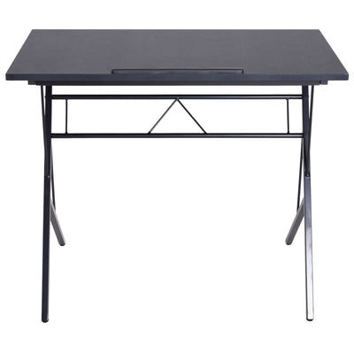 Vinsetto Computer Desk Writing Workstation Art Drawing Drafting Board Craft Table Tiltable Tabletop Adjustable Height Black 90L x 50W x 76-116.5H cm