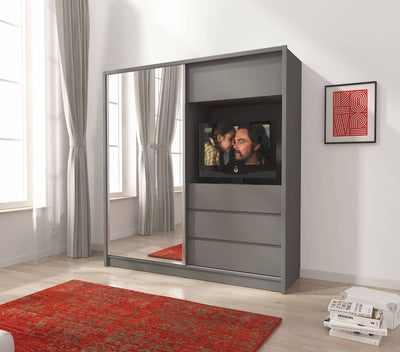 TV Sliding Door Wardrobe 204cm