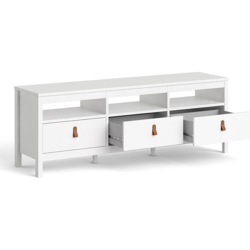 Benjamin 3 Drawer White TV Unit