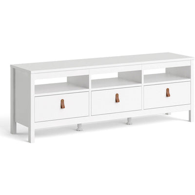 Benjamin 3 Drawer White TV Unit