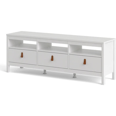 Benjamin 3 Drawer White TV Unit