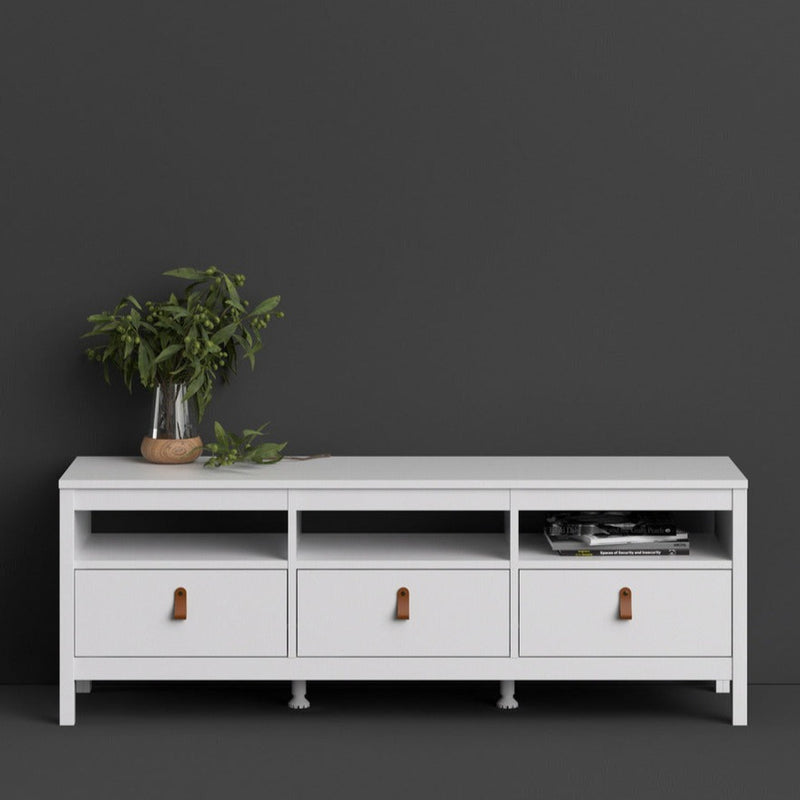 Benjamin 3 Drawer White TV Unit