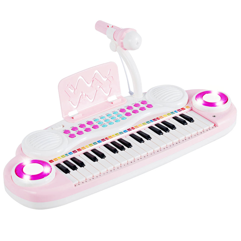 37 Keys Electronic Musical Instrument with Microphone-Pink