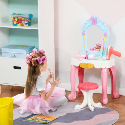 Children's 20 Pcs Beauty Dressing Table And Stool