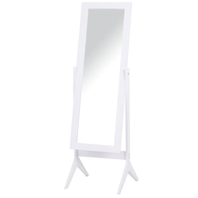 Tall Freestanding Dressing Mirror W/Adjustable Tilt White