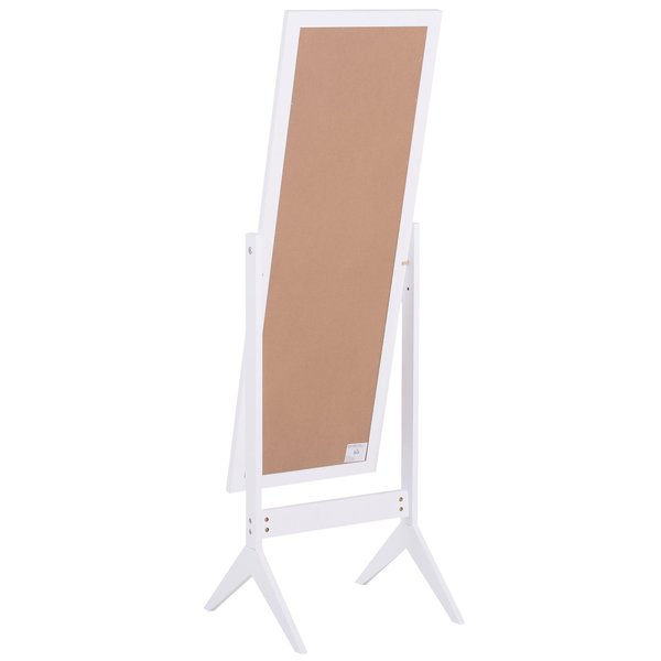 Tall Freestanding Dressing Mirror W/Adjustable Tilt White