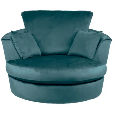 Rockford Deluxe Velvet Swivel Chair Silver Grey