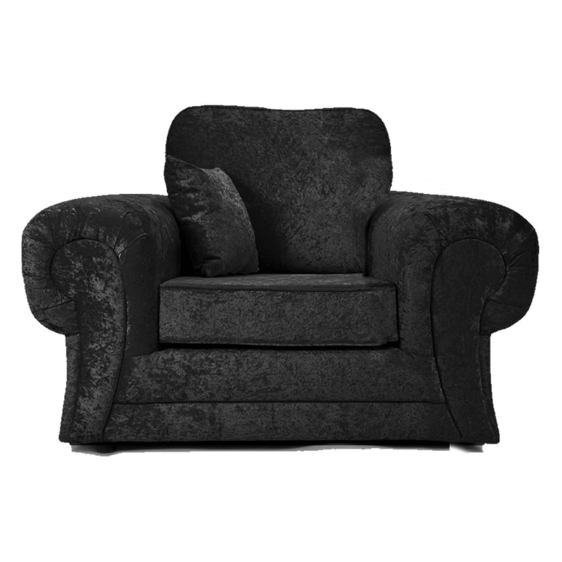 Arabia Crushed Velvet 3 Seater Sofa - Black