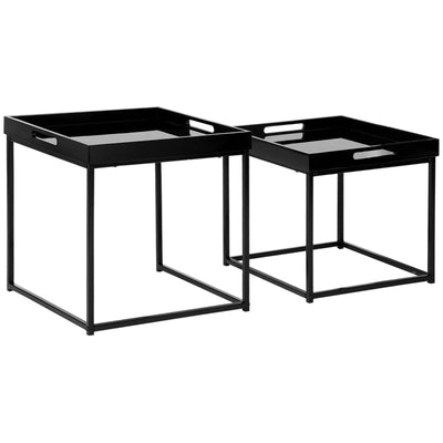 High Gloss Coffee Table Set 2, Black