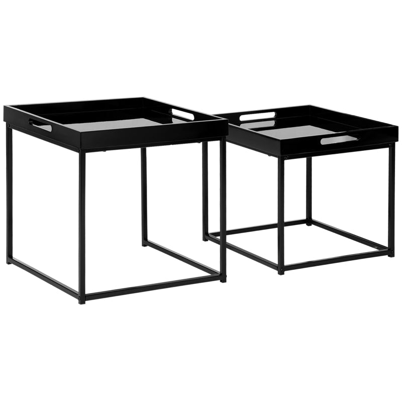 High Gloss Coffee Table Set 2, Black